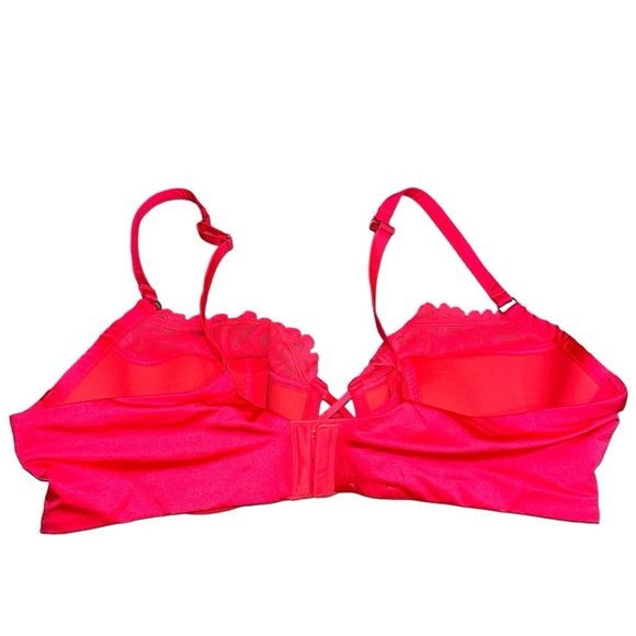 Savage X Fenty Hot Fluorescent Pink Not Sorry Half Cup Lace Detail Bra size 40DD - Picture 7 of 13